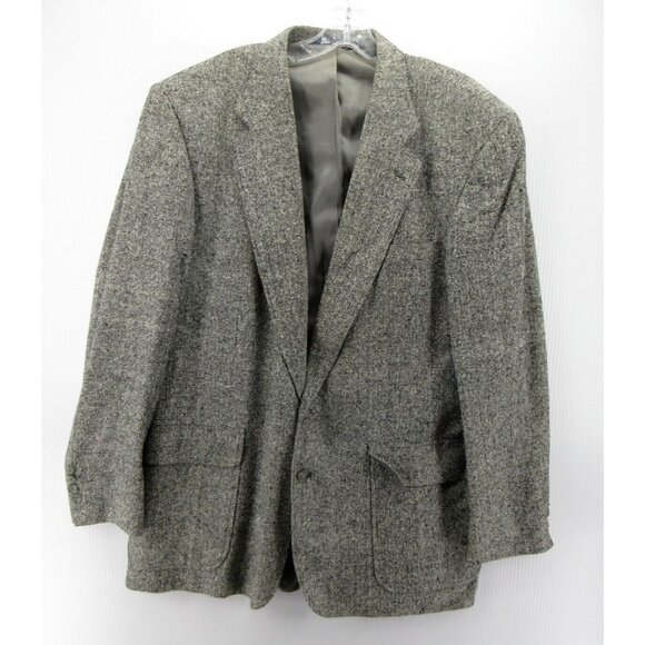 VINTAGE Lands End Sport Coat 44 Long Matka Silk Tweed Blazer 90s - Picture 1 of 12